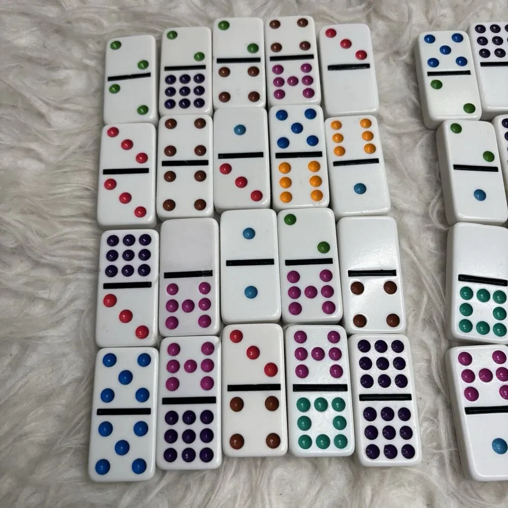 Cardinal Dominoes 52/55 Pieces Double Jumbo Dot 16 Games + Mexican Train Game